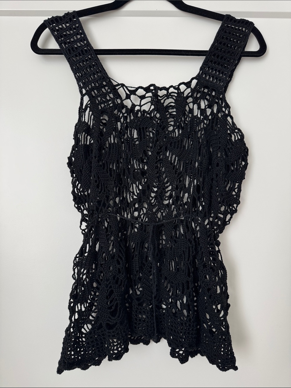 Vintage Black Crochet Tank Top